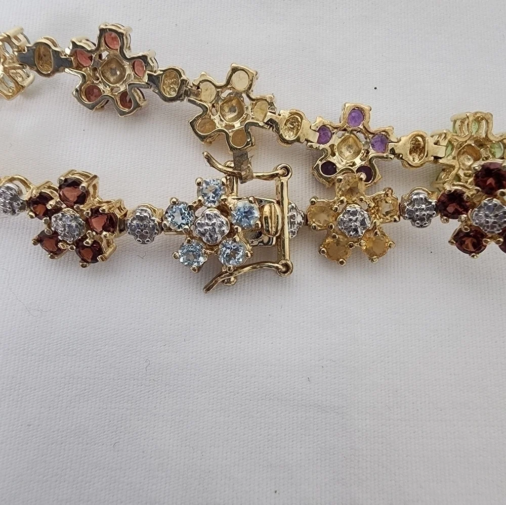 NIB 18kt Gold Over Sterling Silver Semi Precious Stone Braclet